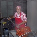 Chef Bucks showing off his cooking skills, boiled crawfish ready to be eaten.